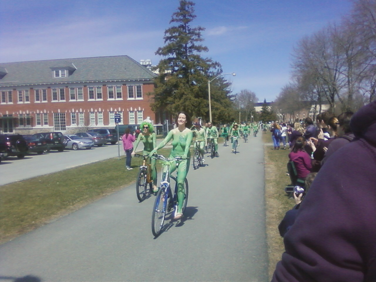 UMaine students naked and riding bikes for Earth Day